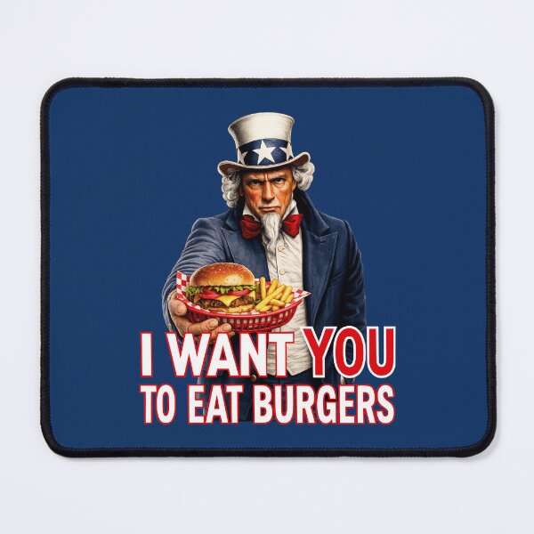 Item preview, Funny Burger Lover Uncle Sam Patriotic Food Humor Americana designed and sold by TheTrendsDesk.