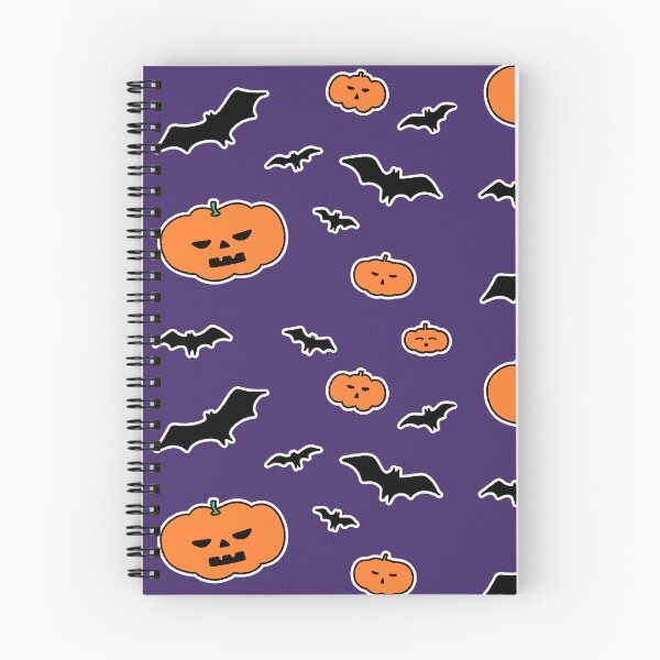 Item preview, Cute Spooky Halloween Pumpkin And Bat Doodle Pattern designed and sold by ubborn.