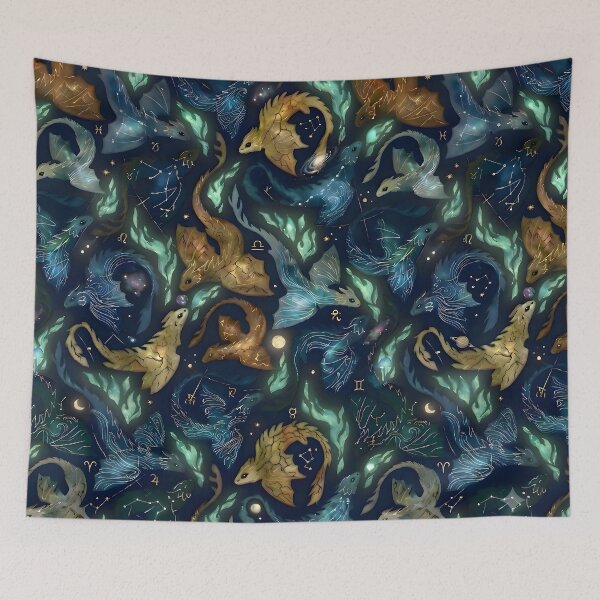 Item preview, Dragon fire dark gold & navy blue  designed and sold by Differenceee.