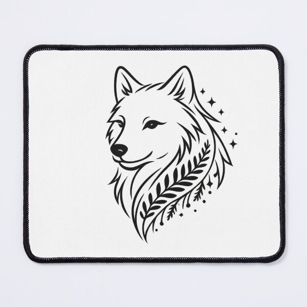 Item preview, Mythical Forest Wolf Spirit Line Art designed and sold by tineldesign.