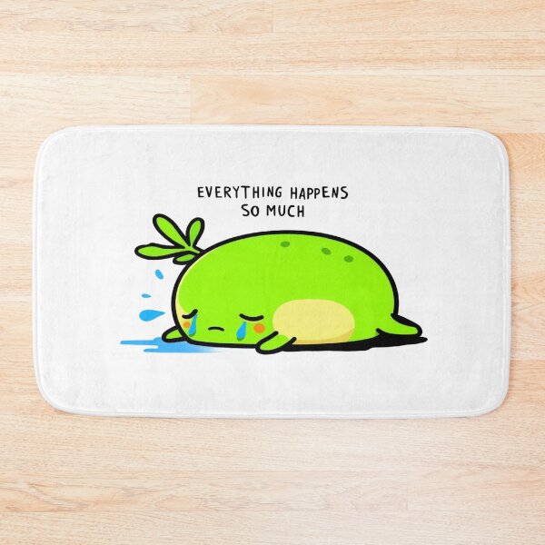 Item preview, Overwhelmed Cute Green Creature Meme | “Everything Happens So Much” Aesthetic Emotional Design designed and sold by Bright Nest Studio.
