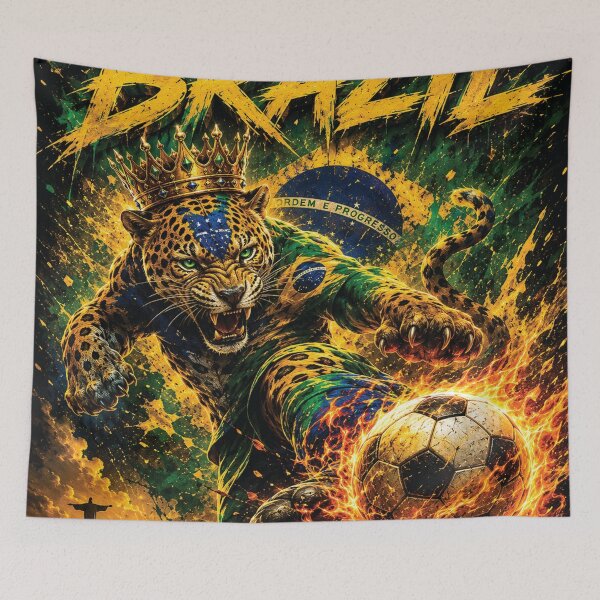 Item preview, Brazil Jaguar King | World Cup Warriors 2026 Fan Art designed and sold by batcoprod.