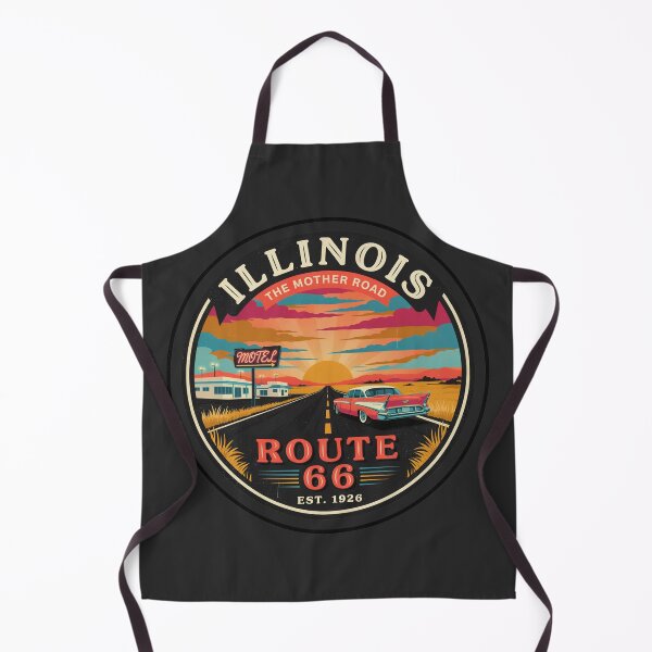 Item preview, Illinois Route 66 Vintage Sunset – The Mother Road Classic Car Retro Travel Design designed and sold by ArcticFoxStudio.