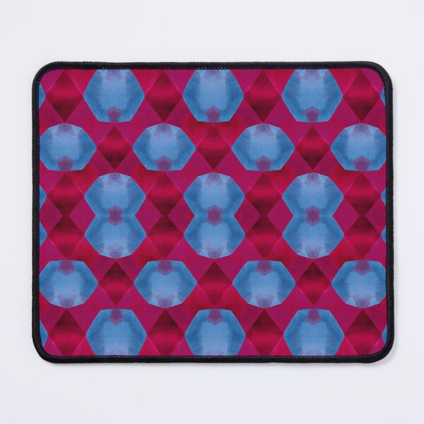 Item preview, Maroon and Blue Geometric Pattern | Bold Abstract Watercolor Mosaic Design designed and sold by Sachie's Studio.