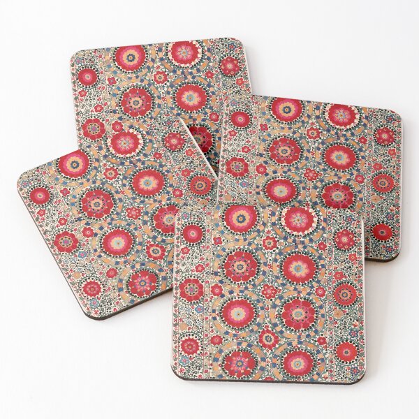 Item preview, Karabag Suzani Uzbekistan Embroidery Print designed and sold by Vicky Brago-Mitchell®.