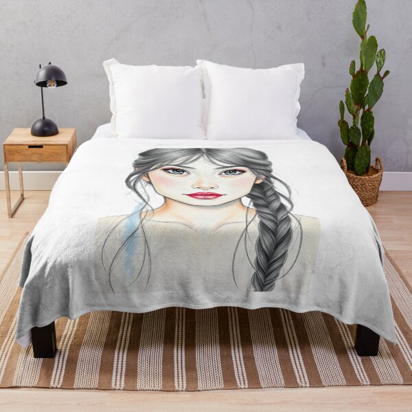 Item preview, Beautiful Girl Pencil Sketch & Watercolor Portrait designed and sold by Mido-artister.