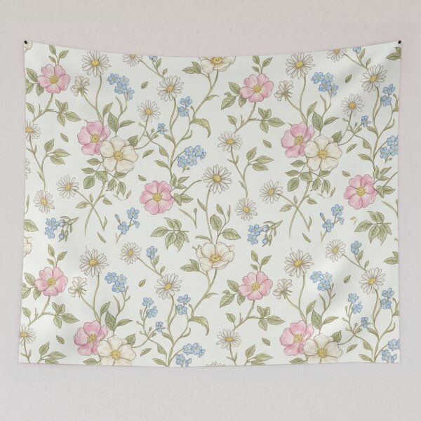 Item preview, Vintage Cottagecore Wildflower Seamless Pattern designed and sold by FashioonTrends.