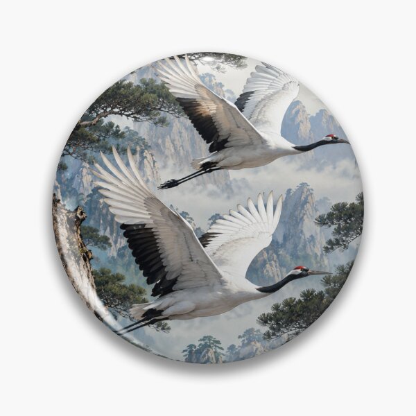 Item preview, Elegant Korean Red-Crowned Crane in Traditional Minhwa Style designed and sold by K-Tradition.