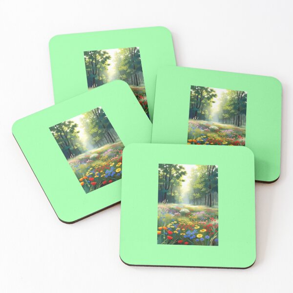 Item preview, Sunlit Wildflower Meadow Enchanted Forest Art designed and sold by Nexus Space.
