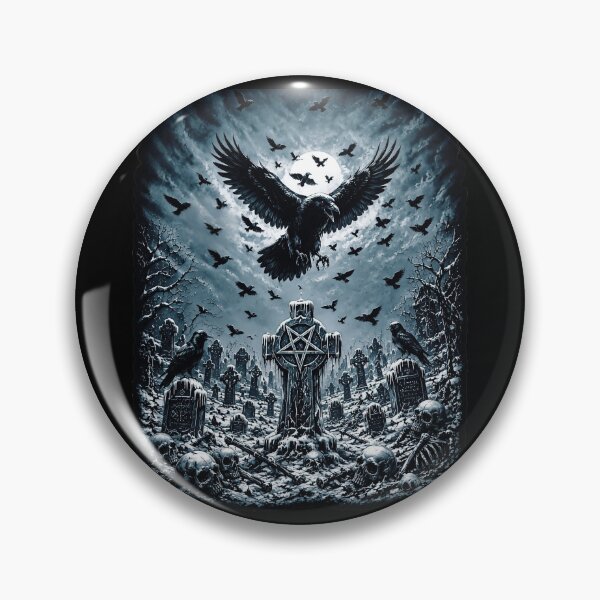 Item preview, Ravens Over Winter Graves Black Metal Cemetery Artwork designed and sold by DeimosArtIntl.
