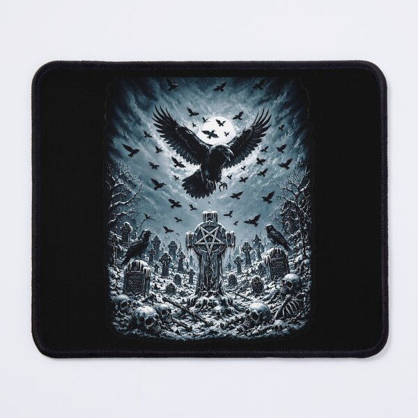 Item preview, Ravens Over Winter Graves Black Metal Cemetery Artwork designed and sold by DeimosArtIntl.