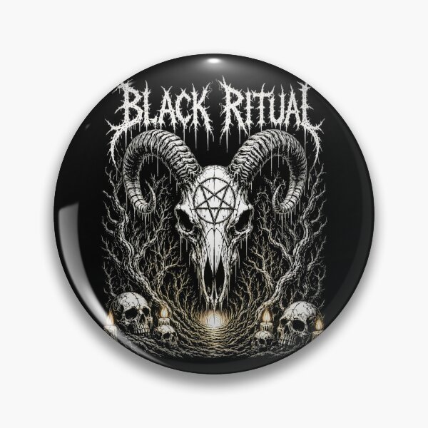 Item preview, Black Ritual Goat Skull Occult Forest Metal Shirt designed and sold by DeimosArtIntl.