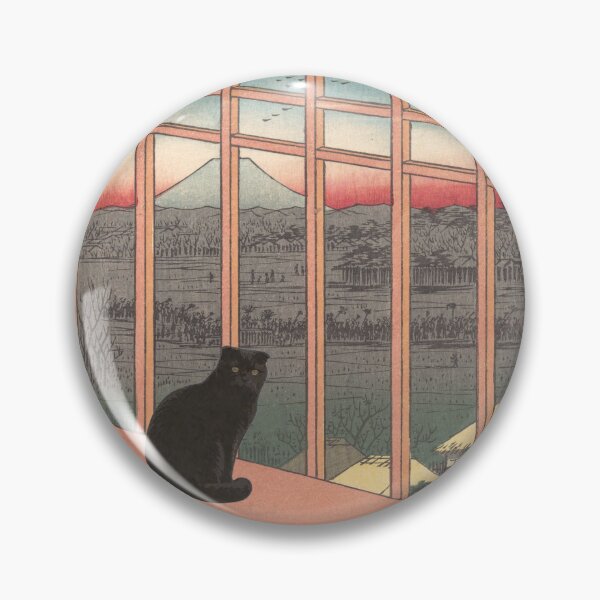 Item preview, Black Scottish Fold Watching Mount Fuji designed and sold by CJChronicles.
