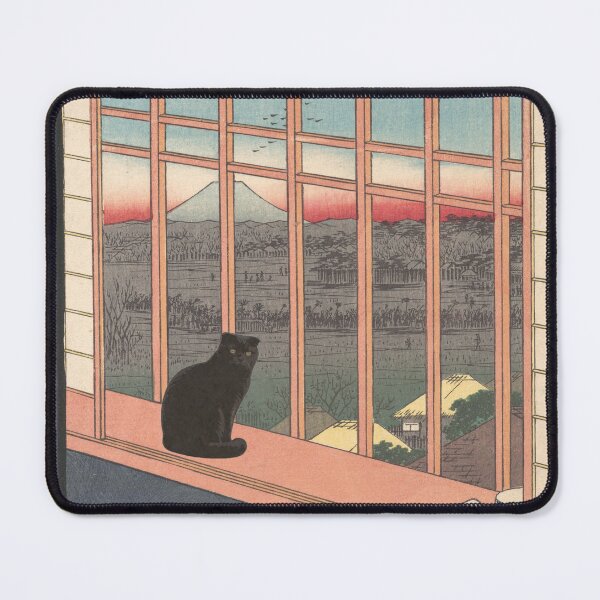 Item preview, Black Scottish Fold Watching Mount Fuji designed and sold by CJChronicles.