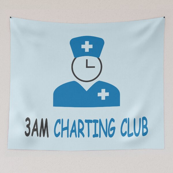 Item preview, 3AM Charting Club Funny Night Shift Nurse Design designed and sold by ANJ Designs.