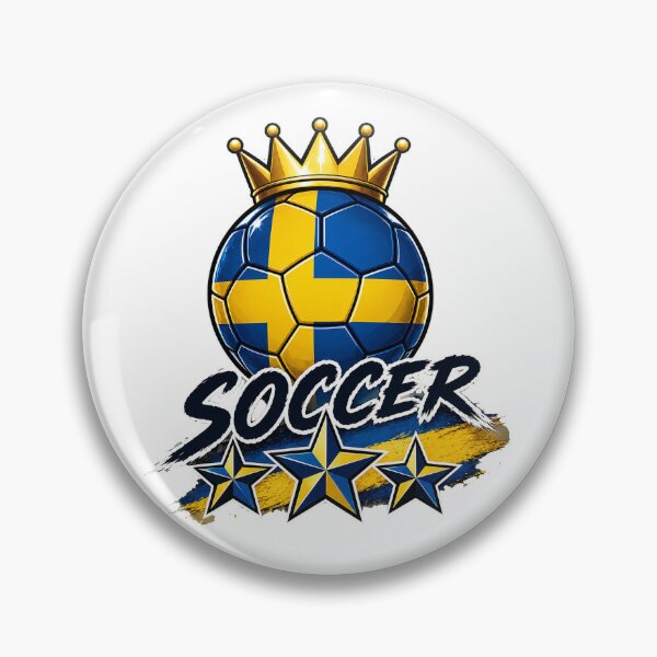 Item preview, Vintage Sweden flag Crowned Soccer Ball designed and sold by QuiteOrbit.