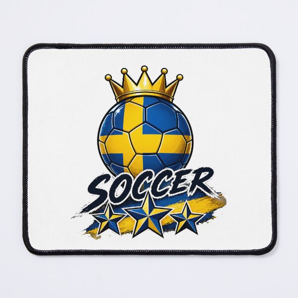 Item preview, Vintage Sweden flag Crowned Soccer Ball designed and sold by QuiteOrbit.