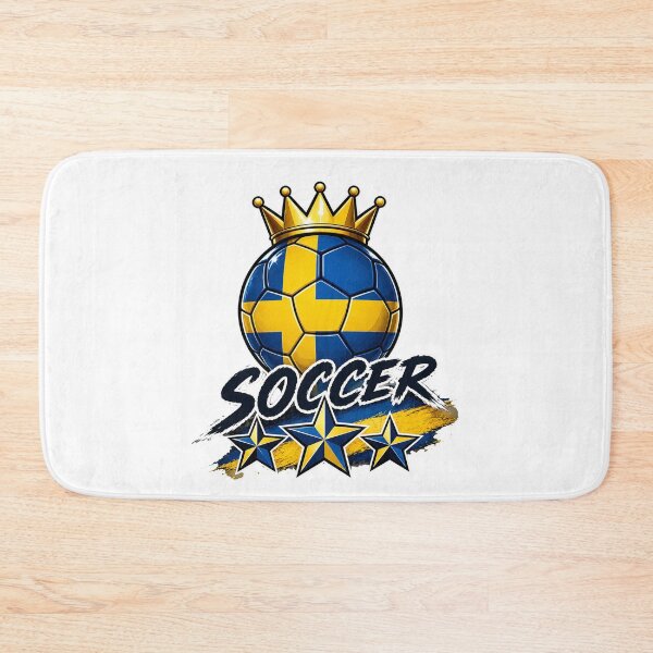 Item preview, Vintage Sweden flag Crowned Soccer Ball designed and sold by QuiteOrbit.