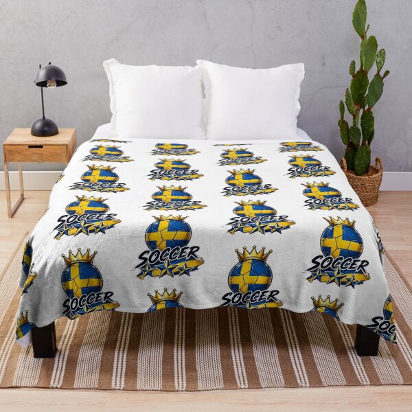 Item preview, Vintage Sweden flag Crowned Soccer Ball designed and sold by QuiteOrbit.