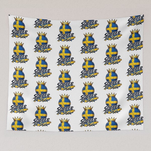 Item preview, Vintage Sweden flag Crowned Soccer Ball designed and sold by QuiteOrbit.