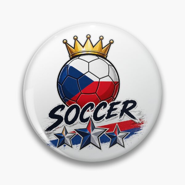 Item preview, Vintage Czech Republic flag Crowned Soccer Ball designed and sold by QuiteOrbit.