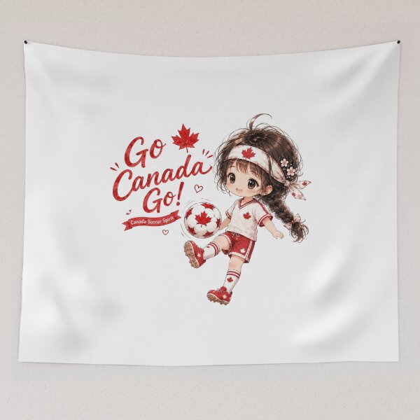 Item preview, Go Canada Go! Cute Soccer Girl Tinia Fan Art  |  前進加拿大！Tinia 足球少女：2026溫哥華應援水彩插畫 designed and sold by Tingmade Studio.