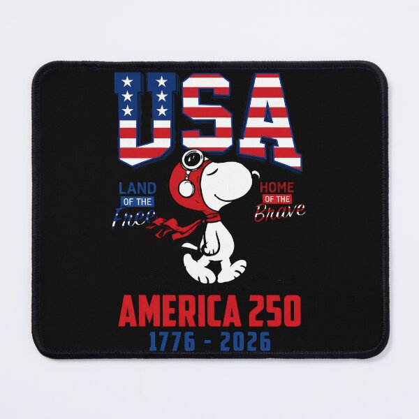 Item preview, USA Land Of The Free Home Of The Brave America 250 1776 - 2026 Snoopy American Patriot Anniversary Celebration designed and sold by LysiTHWIP.