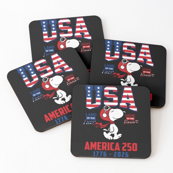 Item preview, USA Land Of The Free Home Of The Brave America 250 1776 - 2026 Snoopy American Patriot Anniversary Celebration designed and sold by LysiTHWIP.