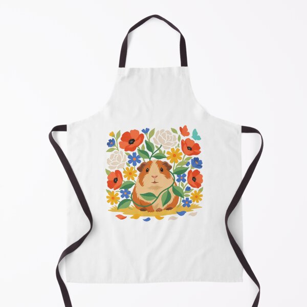 Item preview, Charming Guinea Pig in a Poppy and Flower Garden - Matisse Style Art Print designed and sold by Snifferius.