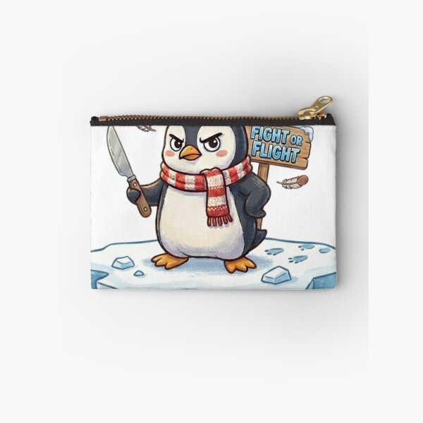 Item preview, Funny Penguin Fight or Flight Meme Cute Angry Animal Illustration designed and sold by MerchlyMike.