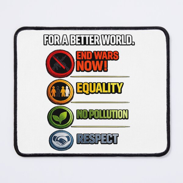 Item preview, For A Better World – Equality, Respect, Peace & Environment Inspirational Humanitarian Artwork designed and sold by Hookesmode.