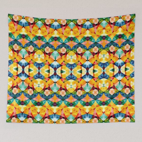 Item preview, Colorful Kaleidoscope Geometric Pattern | Vibrant Abstract Watercolor Mosaic designed and sold by Sachie's Studio.