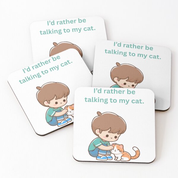 Item preview, I'd rather be talking to my cat  designed and sold by Nene Bird Designs.