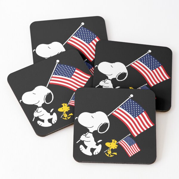 Item preview, Snoopy Woodstock American Flag Patriotic USA Holiday designed and sold by LysiTHWIP.