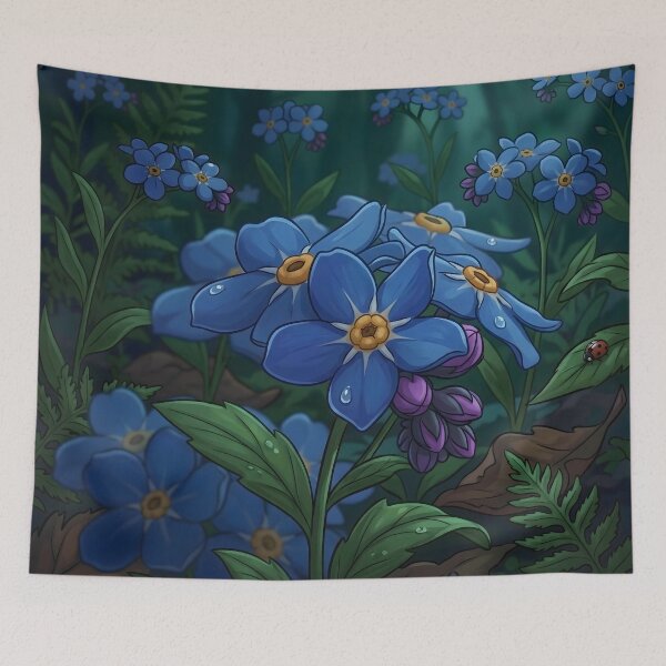 Item preview, Deep Forest Forget-Me-Nots designed and sold by henkephotoart.