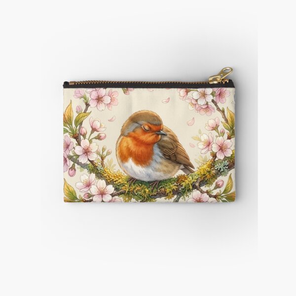 Item preview, Sleeping Robin Cherry Blossom Cottagecore Spring Art designed and sold by CalmCapy Co.