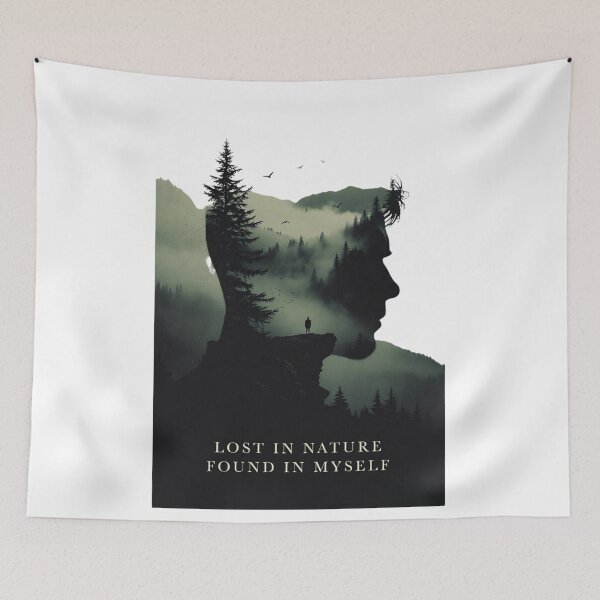 Item preview, Lost In Nature Found In Myself | Forest Silhouette Art designed and sold by NatureHarmony16.