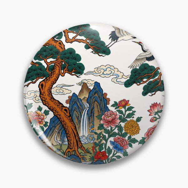 Item preview, Flying Crane Among Pine Trees Nail Art Design | Korean Traditional Elegance designed and sold by K-Tradition.