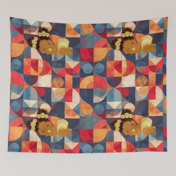 Item preview, Baby Girl on Retro Geometric Pattern designed and sold by thelivingrp.
