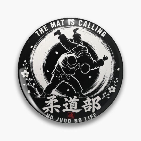 Item preview, No Judo No Life – Japanese Sumi-e Judo Club Sticker designed and sold by Locker39.