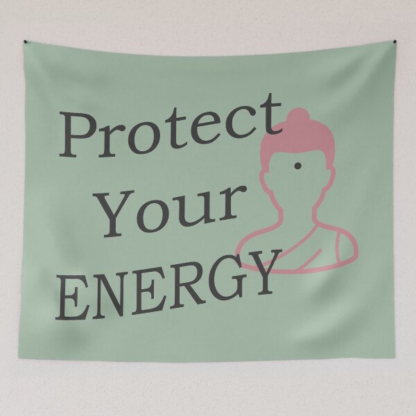 Item preview, Protect Your Energy - Zen Buddha Spiritual Quote designed and sold by ANJ Designs.