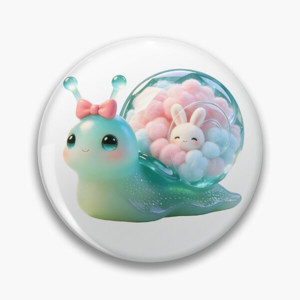 Item preview, Emerald Snail - Kawaii Bunny in a Cloud Crystal Shell designed and sold by ABYSSLAB.