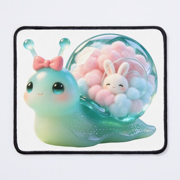 Item preview, Emerald Snail - Kawaii Bunny in a Cloud Crystal Shell designed and sold by ABYSSLAB.