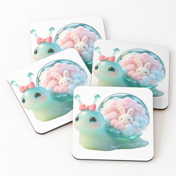 Item preview, Emerald Snail - Kawaii Bunny in a Cloud Crystal Shell designed and sold by ABYSSLAB.