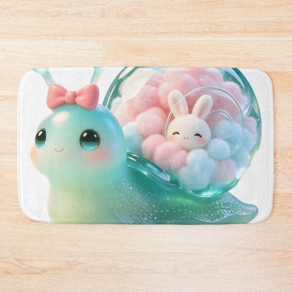 Item preview, Emerald Snail - Kawaii Bunny in a Cloud Crystal Shell designed and sold by ABYSSLAB.