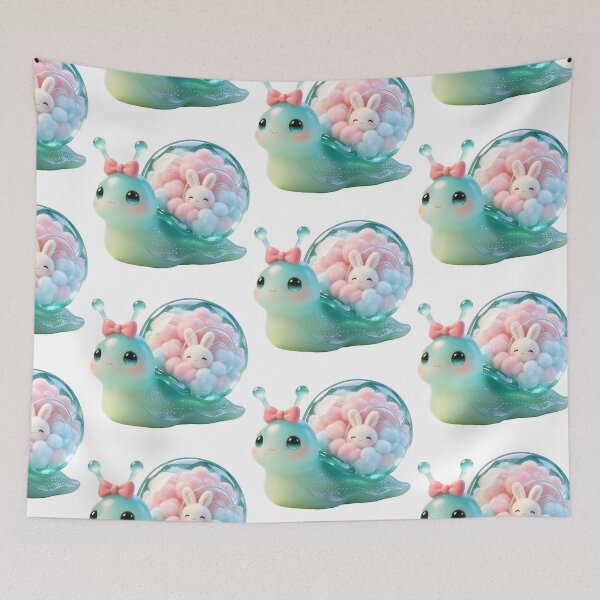Item preview, Emerald Snail - Kawaii Bunny in a Cloud Crystal Shell designed and sold by ABYSSLAB.