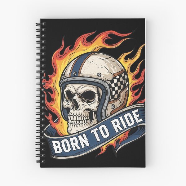 Item preview, Born to Ride Flaming Biker Skull designed and sold by nuel-art.