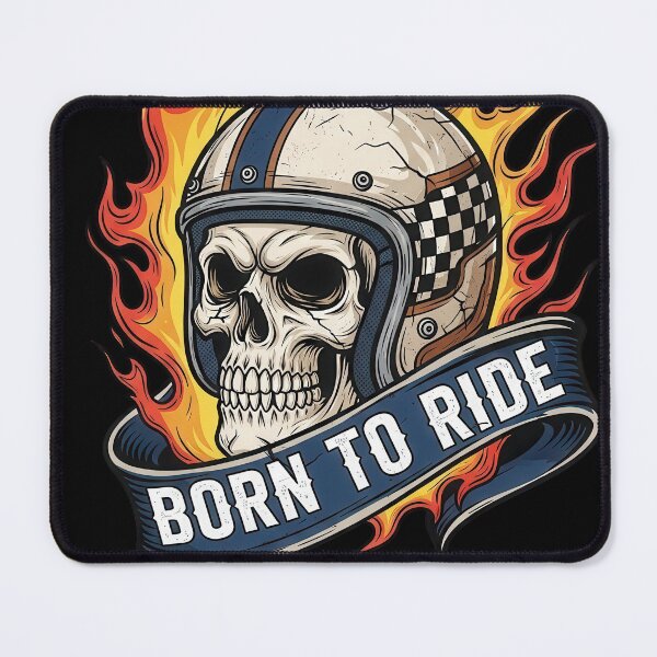 Item preview, Born to Ride Flaming Biker Skull designed and sold by nuel-art.
