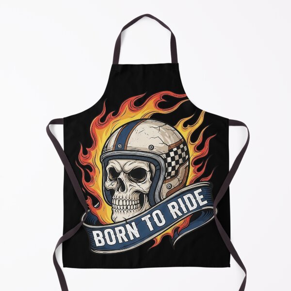 Item preview, Born to Ride Flaming Biker Skull designed and sold by nuel-art.