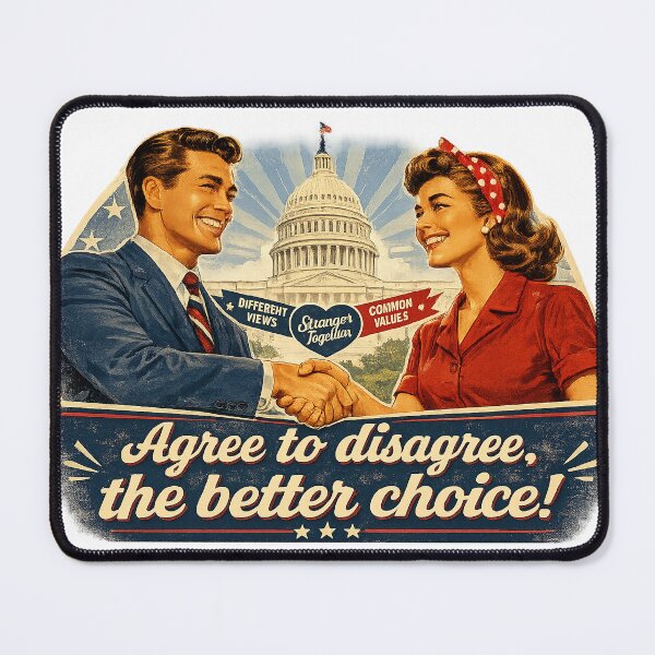 Item preview, Agree to Disagree, the Better Choice! Retro Americana Unity Poster designed and sold by Hookesmode.